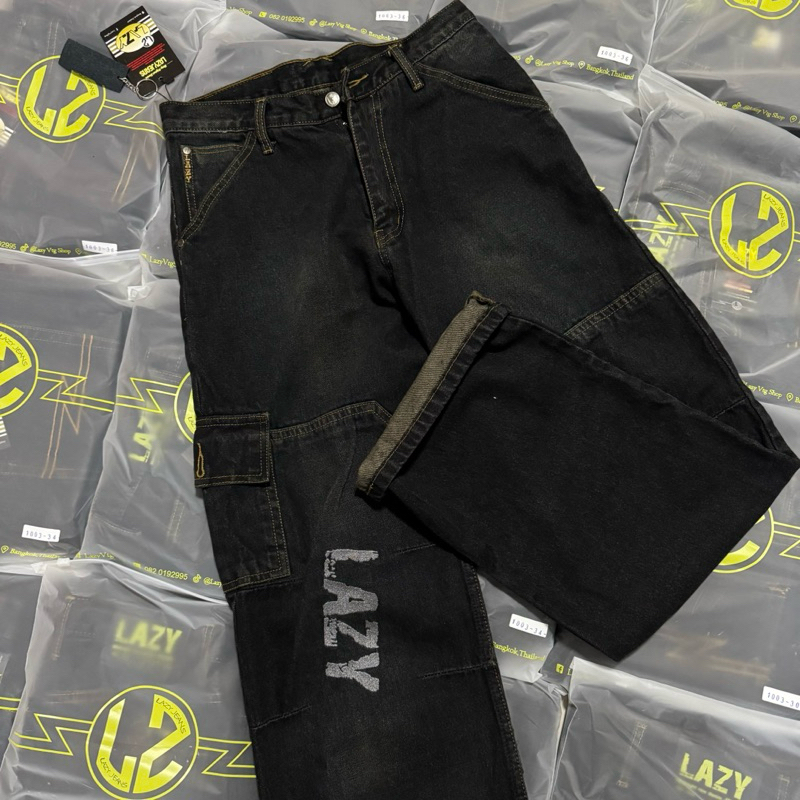 กางเกงยีนส์ Lazy ขาต่อสีสนิม (ดีเทลใหม่) แถมป้ายห้อย