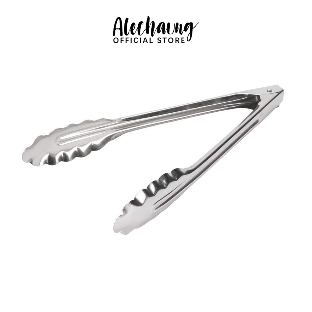 Alechaung คลิปหนีบอาหารสแตนเลส ที่คีบบาร์บีคิว ที่คีบน้ำแข็ง ที่คีบสแตนเลส stainless steel food clip