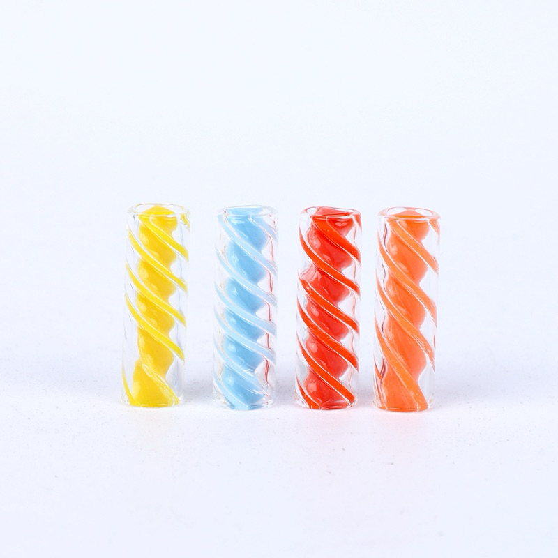 Premium Hand Crafted Spiral Glass Tрs Colored 12x30mm