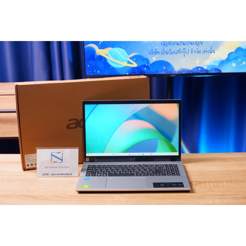 (ของใหม่)Acer Aspire 3 i3-1215U Ram8 SSD512 จอ15.6 FHD สเปคดี เครื่องสวย มีประกันศูนย์ ขายเพียง 12,8