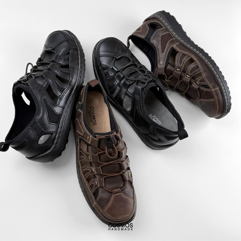 ( Clearance Sale ) COSMOS SHOES รองเท้าหนังรัดส้น Fisherman Outdoor Sandals รุ่น Dreke