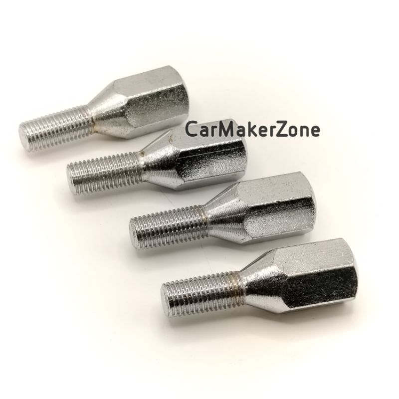 (ในไทย+VAT) 4 ตัว น๊อตล้อ ATV หัวเตเปอร์ M10 เกลียวละเอียด