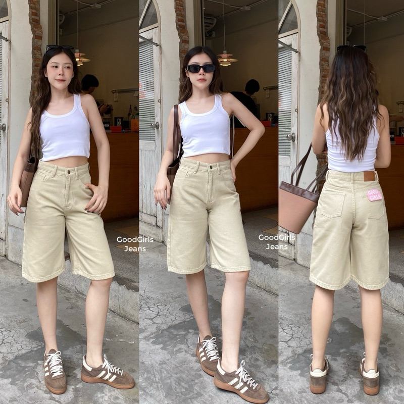 Olivine Shorts กางเกงยีนส์ขาสั้น 5 ส่วน ผ้าไม่ยืด ทรางสวย 🤎🤍💛 - รูปที่ 2