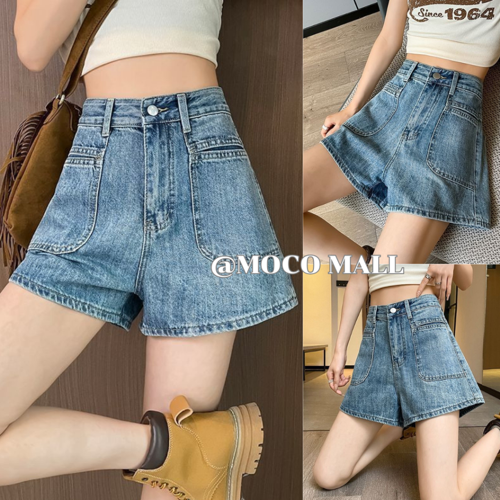 1948-NEW SIZE S-8XL กางเกงยีนส์ขาสั้น แต่งกระเป๋าหน้าวินเทจป้ายหลังวินเทจ ใส่ได้ทุกสไตส์ ทรงสวย พร้อมส่ง