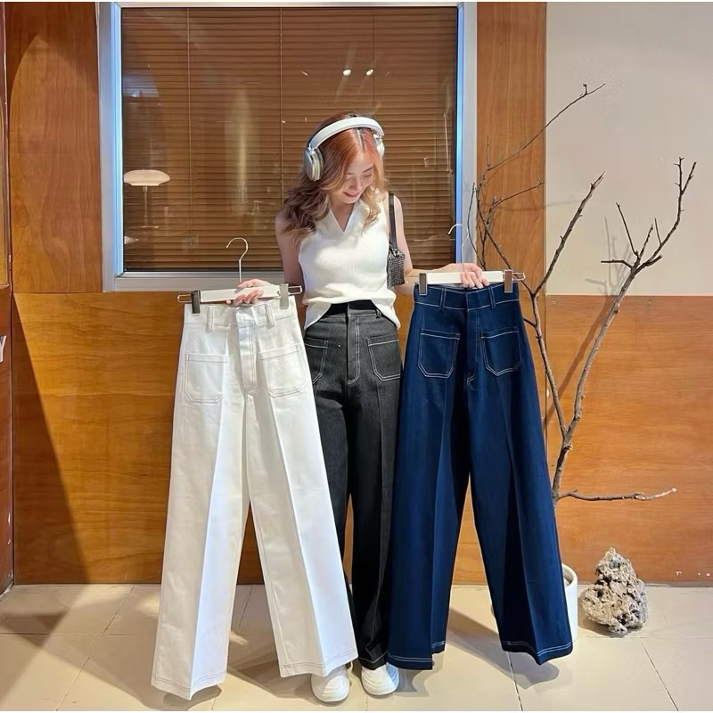 ส่งต่อ Beming bkk กางเกงมือ1 Denim spandex สีขาว