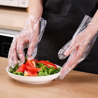 ถุงมือทำอาหาร แบบใช้แล้วทิ้ง ถุงมือแบบใช้แล้วทิ้ง ถุงมือ Food Grade แบบกล่อง 100 ชิ้น