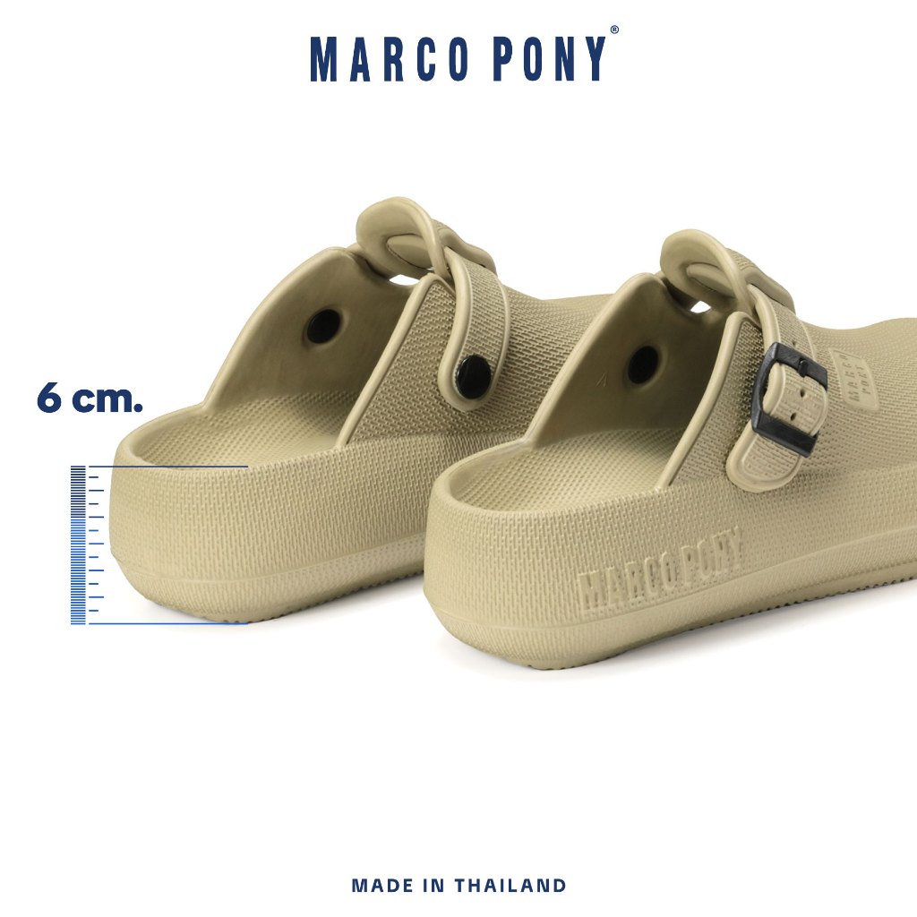 Marco Pony รองเท้าเปิดส้น รองเท้าแบบสวม สไตล์มินิมอล EVA กันน้ำ พื้นนิ่ม เสริมความสูง Size 36-41 รุ่น MH9029