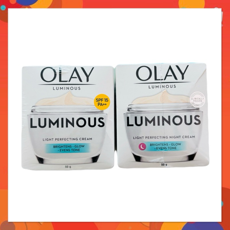Olay Luminous Light  Perfecting Day +Night Cream โอเลย์ ลูมินัส ไลท์ เพอร์เฟคติ้ง ครีม เดย์+ไนท์ (แพ็กคู่)50 กรัม