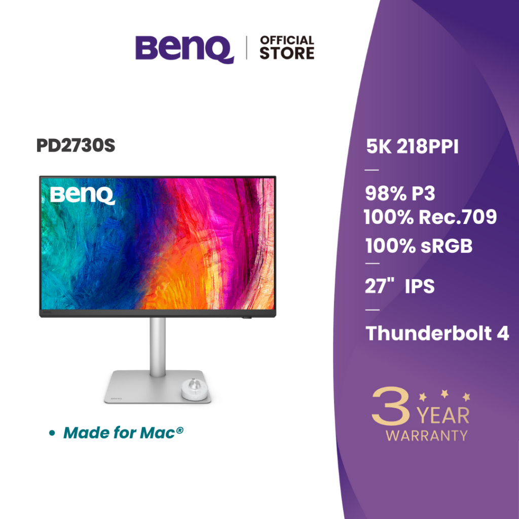 BenQ PD2730S 27นิ้ว 5K 98% P3 Thunderbolt 4 Mac-Ready Designer Monitor (จอคอมงานกราฟฟิค 5K)