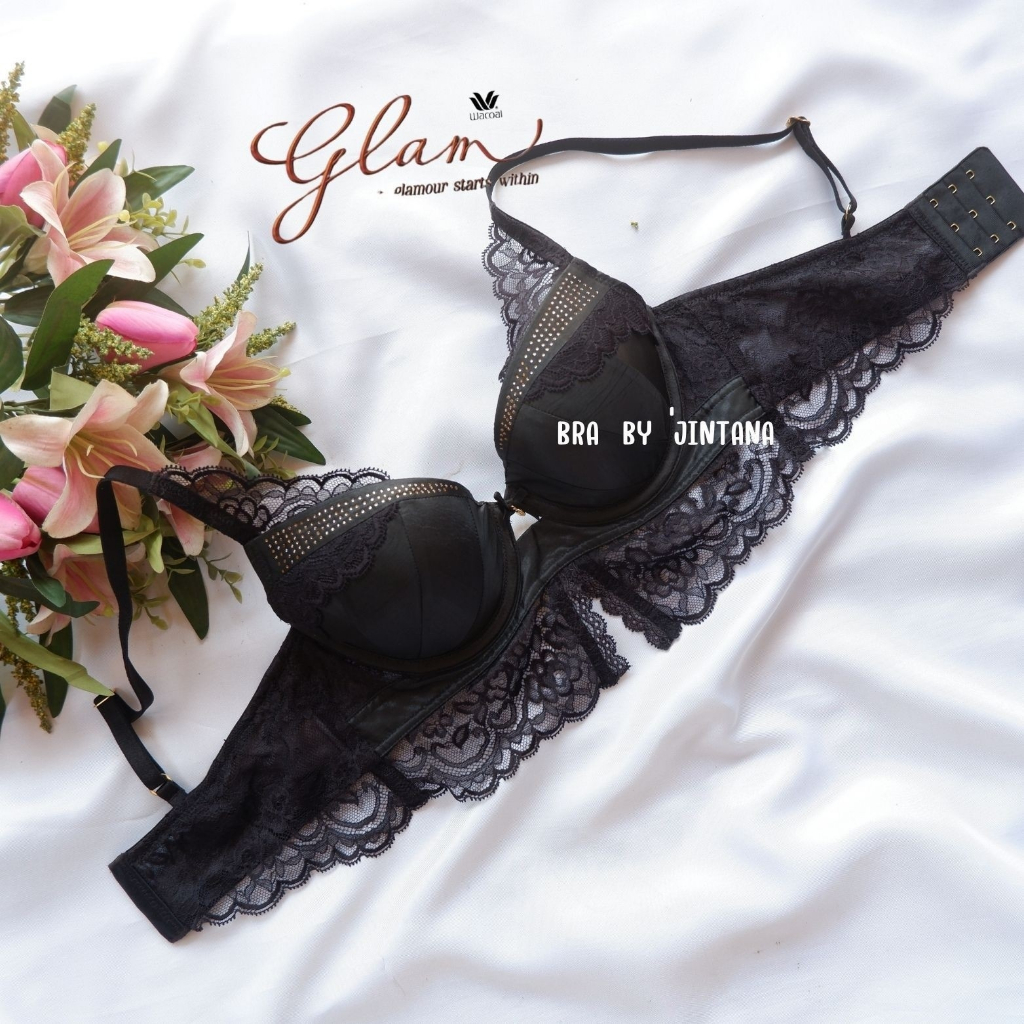 Wacoal Glam  WD5068   บราแต่งลูกไม้ ประดับเพชร