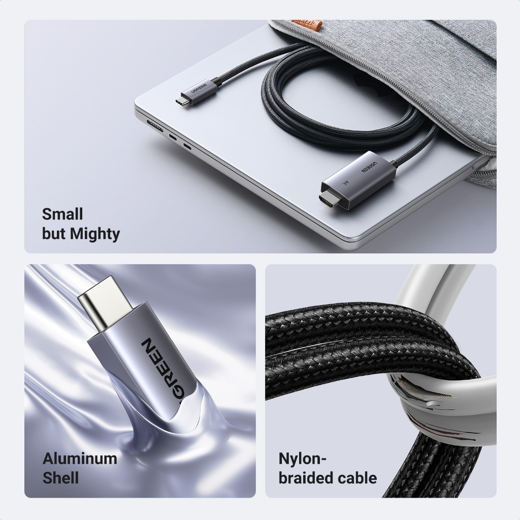 UGREEN USB-C to HDMI (4K/60Hz) Cable with PD 100W รองรับชาร์จเร็ว PD100W ยาว 2 M รุ่น 55330 - รูปที่ 3