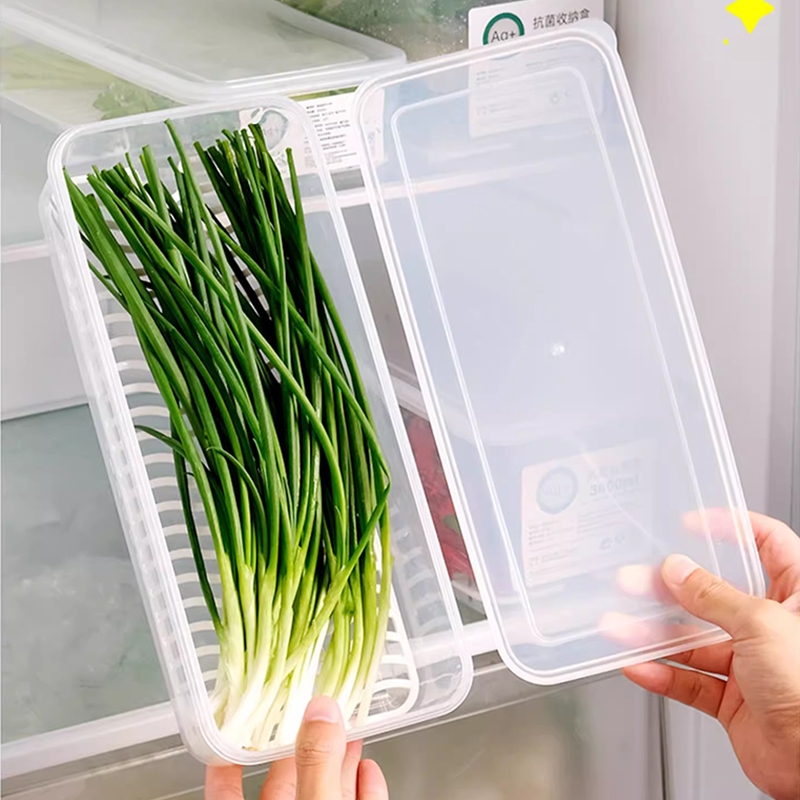 กล่องถนอมอาหาร กล่องเก็บอาหารในตู้เย็น สำหรับเก็บผักชี ต้นหอม คงความสดใหม่ของอาหาร วัสดุ PP - รูปที่ 4