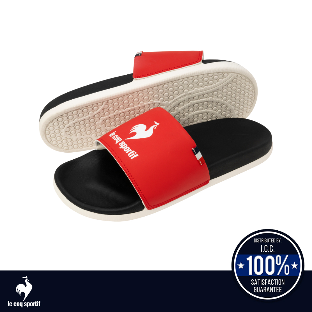 le coq sportif شبشب LCS Slide للجنسين — أحمر/أسود — صورة 6