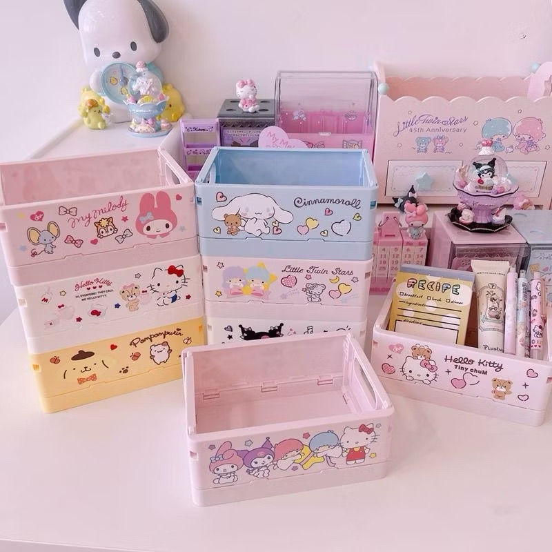 (มีส่งด่วนภายในวัน) กล่องเก็บของ ลายการ์ตูน box เก็บของ จัดโต๊ะเป็นระเบียบ sanrio