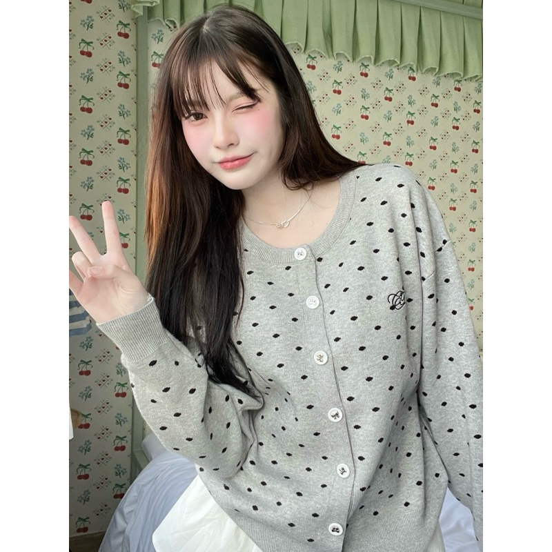(New in pack) Cintage♡ CT1989 คาร์ดิแกนbowny789 🎀 สี Dot darkgray(bowny)