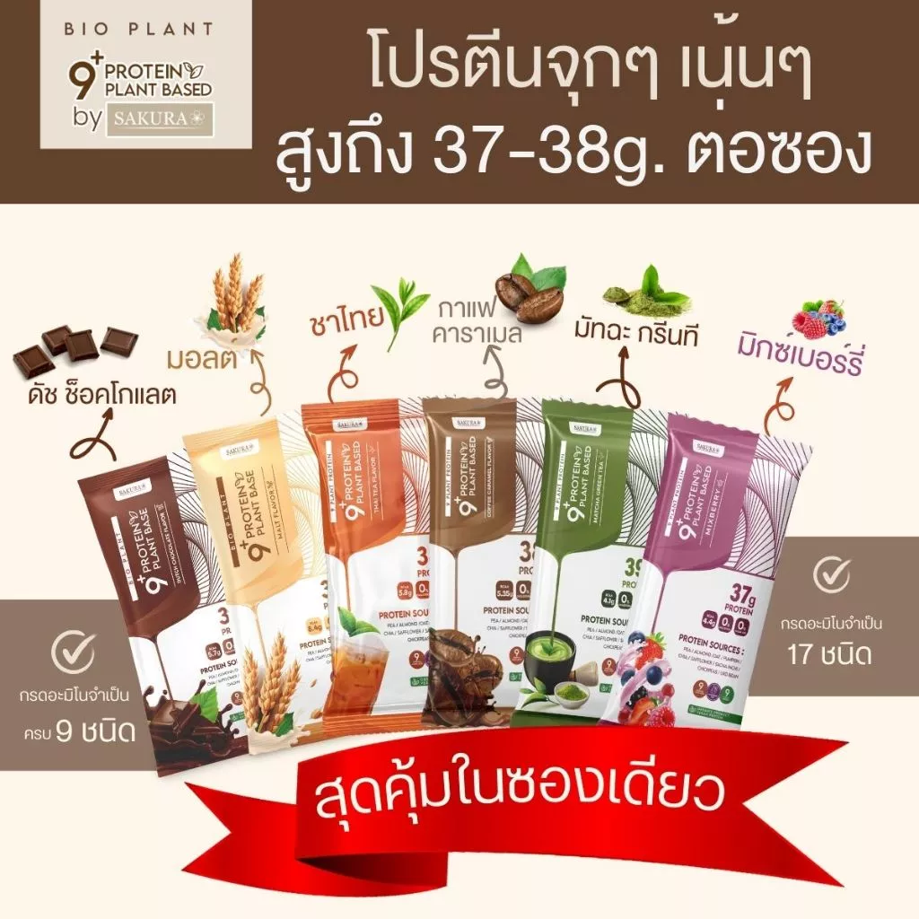 ⚡️ส่งฟรี⚡️ Bio Plant 9+ โปรตีนพืช ออร์แกนิค 9 ชนิด ยิ่งดื่ม ยิ่งลีน อิ่มนาน ย่อยง่าย ผสมไฟเบอร์ thumbnail 3