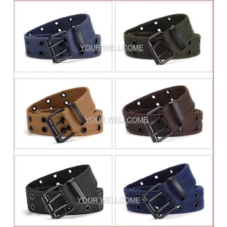 🅰 Double Grommet Belt 🅰 เข็มขัด เข็มขัดสนามทหาร 🔸อเนกประสงค์แบบรูตาไก่คู่ หัวเหล็กอัลลอยด์120*4 CM🔷ร้านไทย ส่งไว✅