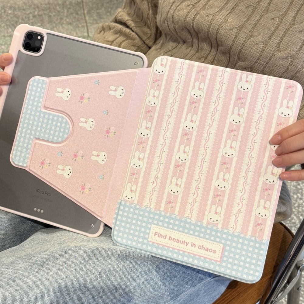 🚀จัดส่งทันที🚀เคสไอแพด การหมุน 360 องศา กระต่าย Gen11 Pro13 Air7/6 11 Air5 น่ารัก เคสipad Gen6/5 9.7
