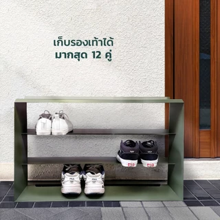 [ขายดีมาก!] ชั้นเก็บรองเท้ามินิมอล ชั้นวางรองเท้าเหล็กนั่งได้ 3 ขนาด จัดเก็บ 4-12 คู่ ใช้ได้ทั้งภายในและภายนอก