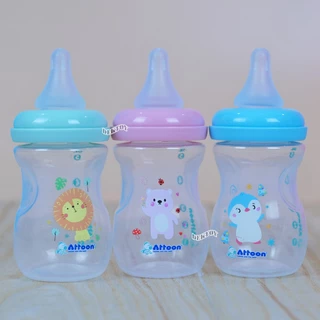 Attoon ขวดนมแอทตูน คอแคบ,คอกว้าง พร้อมจุก Antichoke ไม่ดูดไม่ไหล ขนาด4ออนซ์/5ออนซ์/8ออนซ์ และ9ออนซ์