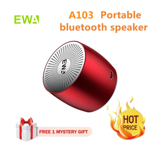 EWA(แถมกระเป๋า) A103ลำโพงบลูทูธ ลำโพงบลูทูธไร้สาย วัสดุโลหะ IPX5 กันน้ำ ลำโพงบลูทูธmini เบสหนัก เสียงดี พกพาสะดวก