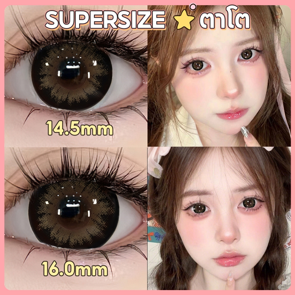 【Free Gift】Magister เลนส์หวานๆ คอนแทคเลนส์สีกรองแสงคอนเทค Supersize Brown Plus Contact Lens 16.0mm