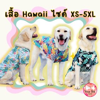 เสื้อฮาวายไซด์ XS-5XL เสื้อหมาใหญ่ ไปเที่ยว ทะเล สุนัข แมว H…