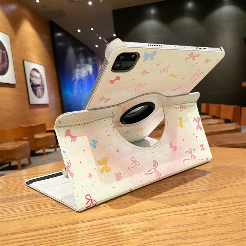 🔥ส่งในพื้นที่🔥เคสป้องกัน iPad หมุนได้ 360° Sweet Ribbon เหมาะสำหรับรุ่น gen8 Air7 Air6 gen7 Gen11 - รูปที่ 3