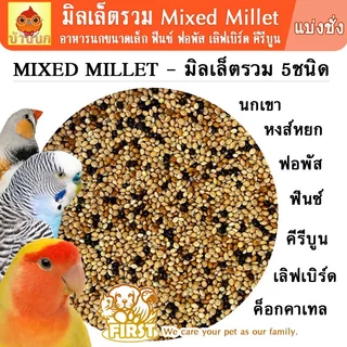 FIRST อาหารนกมิลเล็ตรวม Mixed millet 500g/1kg millet นกเขา หงส์หยก budgie ฟินซ์ คีรีบูน ค็อกคาเทล พาราคีท parakeet