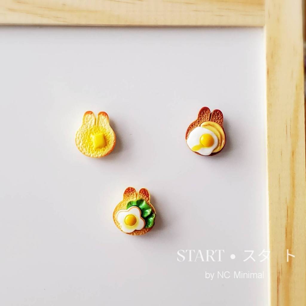 START • スタ−ト STM1007 Bunny Toast Magnet พร้อมส่ง แม่เหล็กติดตู้เย็น รูปบันนี่โทสต์ เรซิ่นจิ๋ว ติดตู้เย็น ติดบอร์ด ล็อคเก - รูปที่ 6