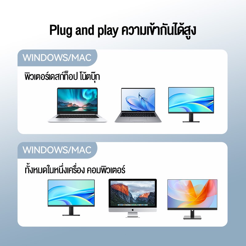OLYPS คีย์บอร์ดและเมาส์ ไทย 104 คีย์ แป้นพิมพ์คอมพิวเตอร์ Mouse + wired keyboard