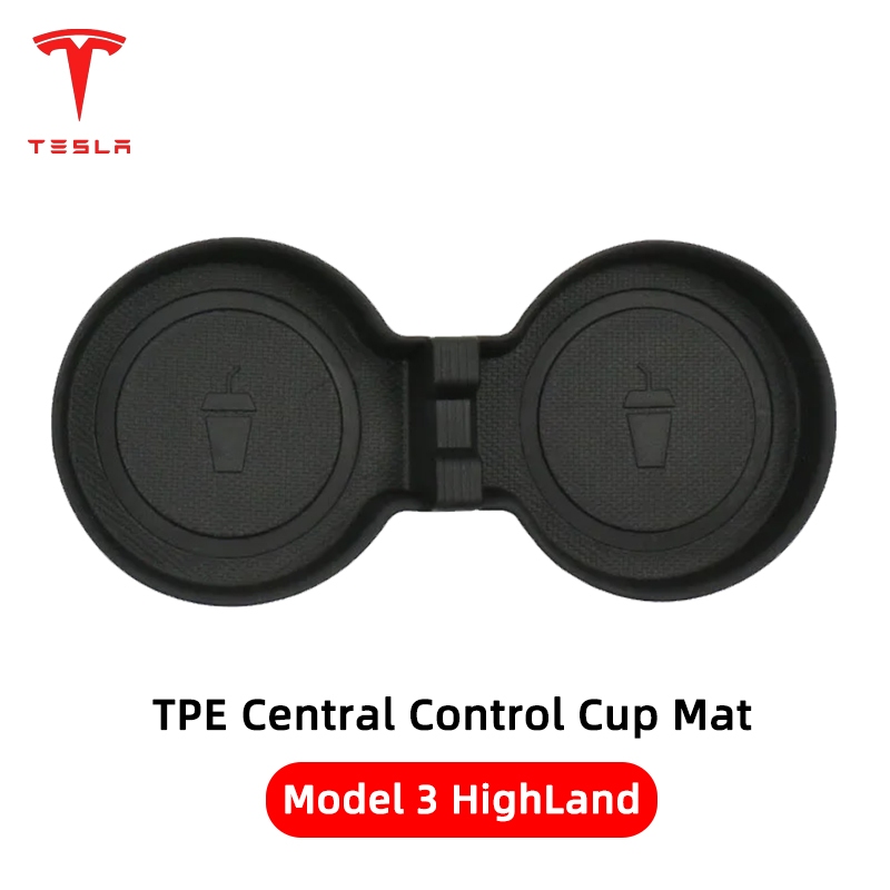 🚚จัดส่งจากไทย🚚 แผ่นรองแก้วน้ำ TPEภายในรถ Tesla Model 3 Highland/New Y Juniper/Model YL กันคราบน้ำได้อย่างดีเยี่ยม