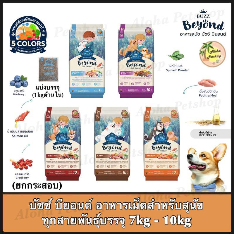 (ยกกระสอบ)Buzz Beyond DogFood ❤️🐱บัซซ์ บียอนด์ อาหารเม็ดสำหรับสุนัข บรรจุ 7kg-10kg