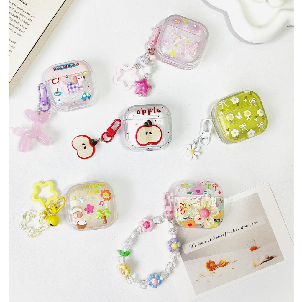 เคสหูฟัง Airpods4 เคสใสการ์ตูนนูน Airpods เคสหูฟังบลูทูธ เคสหูฟังไร้สาย pro pro2 เเถมห่วงคล้อง gen g