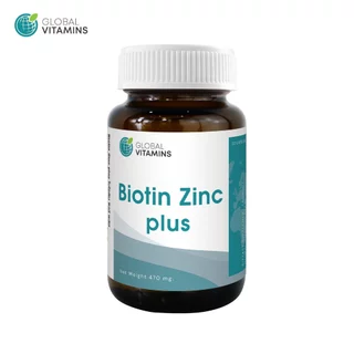 [แพ็ค 3 ขวด] ไบโอติน ซิงค์ โกลบอลวิตามิน Biotin Zinc Global Vitamins ไบโอตินซิงค์ หญ้าหางม้า ไบโอตินพลัสซิงค์