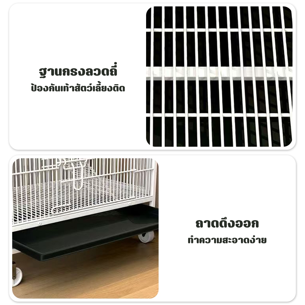 Pawblic 🌈กรงกระรอก วิลล่ากระรอก 3 ชั้น กรงแมว กรงมิงค์ขนาดใหญ่ กรงนก พับได้ มีล้อ เหมาะสำหรับสัตว์นานาชนิด รูปที่ 6