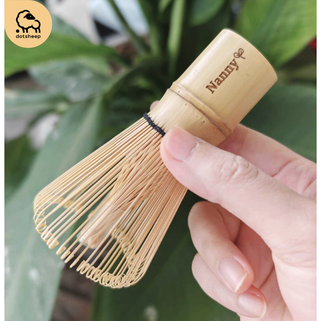 dotsheep แปรงชงชา​ *สลักชื่อ แปรงไม้ไผ่ญี่ปุ่น แปรงมัทฉะชงชาเขียว Matcha Chasen อุปกรณ์ชงชา​ 76 ก้าน