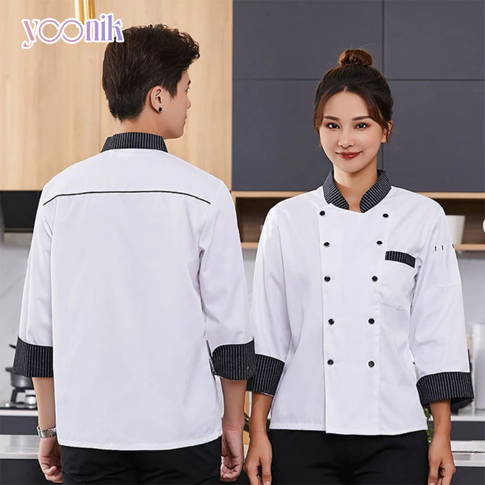 Yoonik เสื้อเชฟโรงแรม ชุดเชฟทำอาหาร หลายขนาด ชาย หญิง ใช้ได้หมด