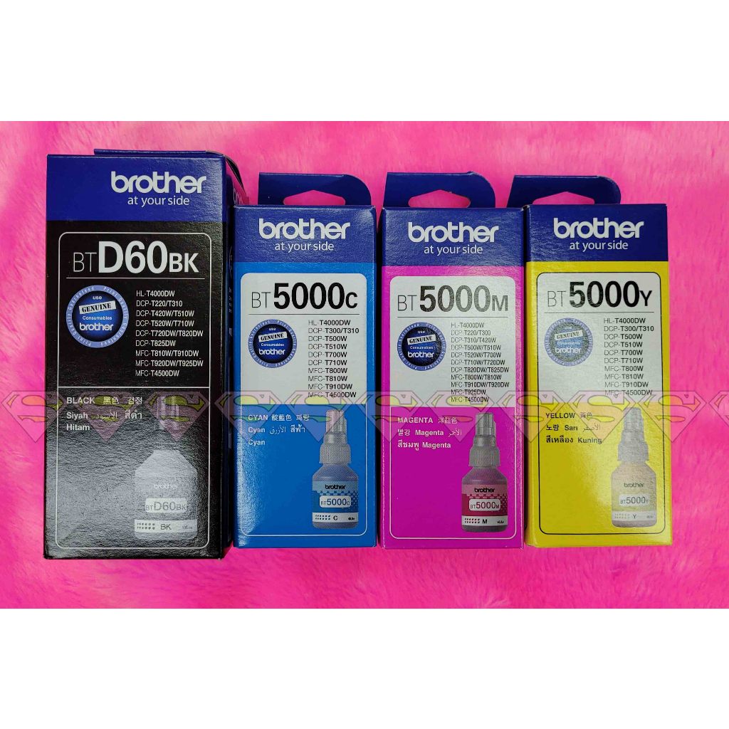 Brother BT D60BK, 5000C,M,Y รวม 4 สี (ดำ ฟ้า แดง เหลือง) ของแท้