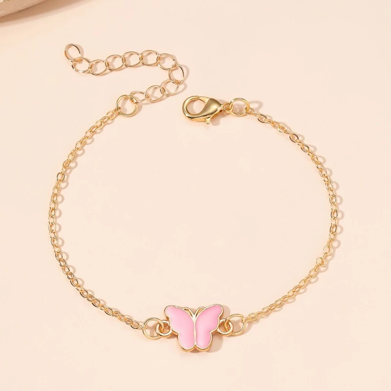 COD💖สร้อยข้อมือรูปผีเสื้อ แฟชั่น เรียบง่าย หวานเ สำหรับผู้หญิง ข้ากับทุกการแต่งกาย สร้อยข้อมือปรับได้-Lune thumbnail 8