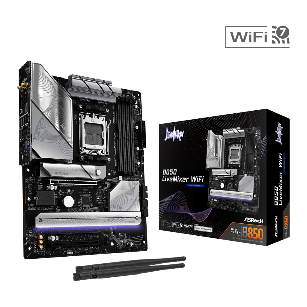 MAINBOARD (AM5) ASROCK B850 LIVEMIXER WIFI DDR5