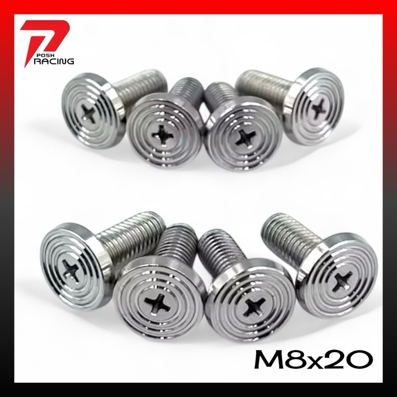 น็อตจาน หัวแฉก น็อตเลส M8x20 / เบอ12 ยาว20mm. ราคาต่อ4ตัว - 8ตัว