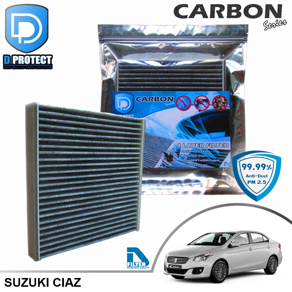 กรองแอร์ Suzuki ซูซูกิ เซียส Ciaz คาร์บอน (Carbon Series) By D Filter (ไส้กรองแอร์) RB043N-CIAZ-CARBON