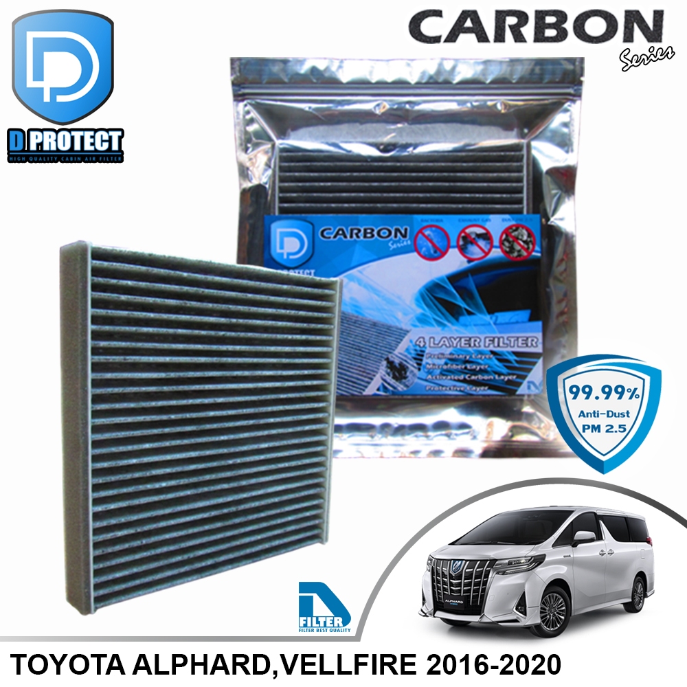 กรองแอร์ Toyota โตโยต้า อัลพาร์ด Alphard,Vellfire 2016-2020 คาร์บอน (Carbon Series) By D Filter RB043N-AL16-CARBON