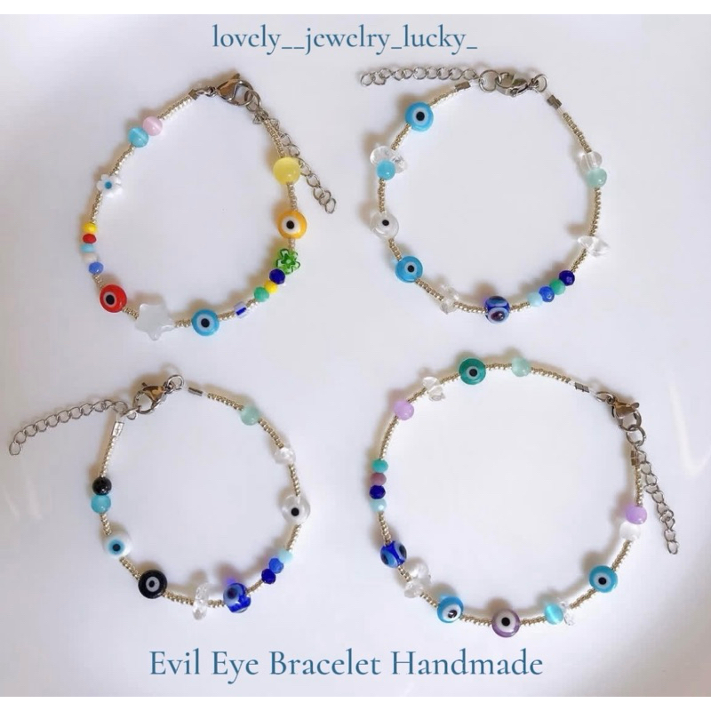 กำไลข้อมือ Evil eye | Evil eye bracelet form lovely__jewelry_lucky_| ลูกปัดเงิน คุณภาพสูง