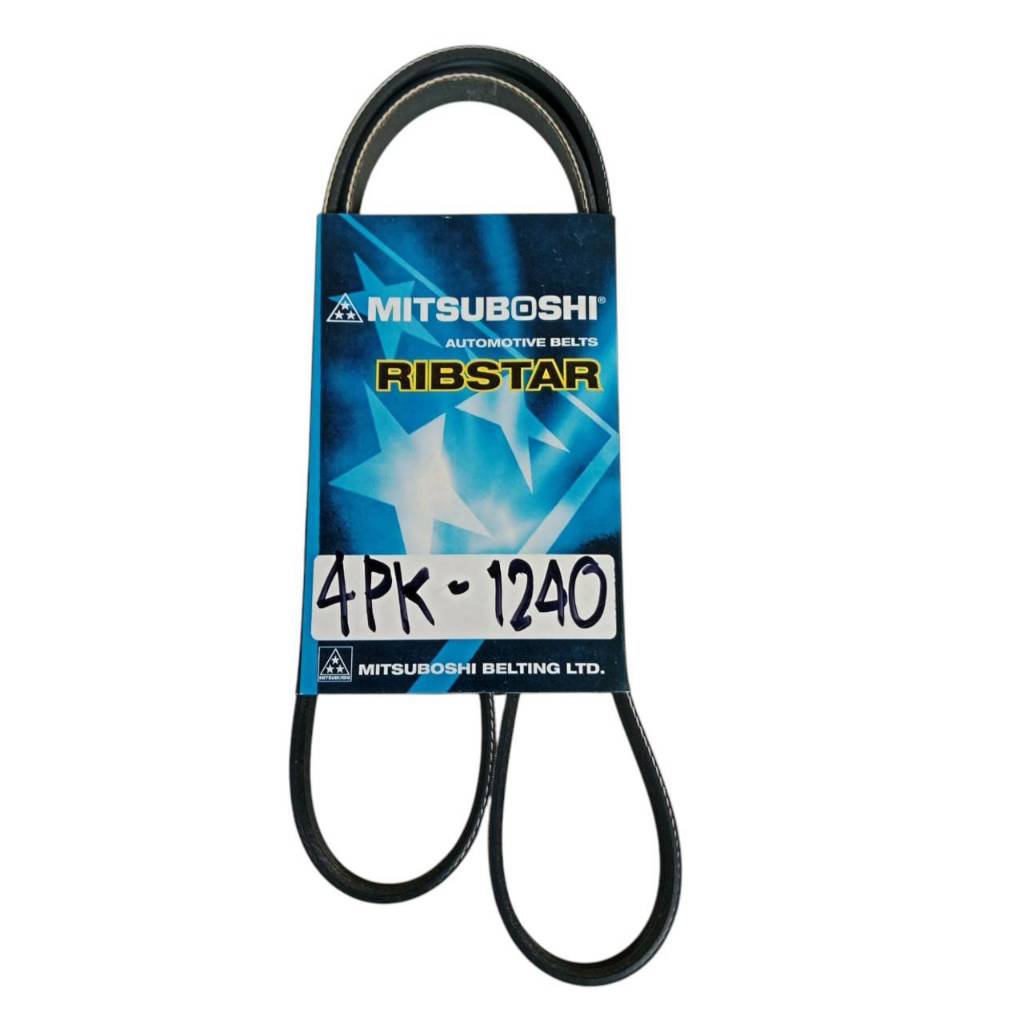 สายพานหน้าเครื่อง Toyota Vios 1500 cc. ปี 2002-2006 (1NZ-FE) 4PK1240 สายพานพัดลมยี่ห้อMITSUBOSHI