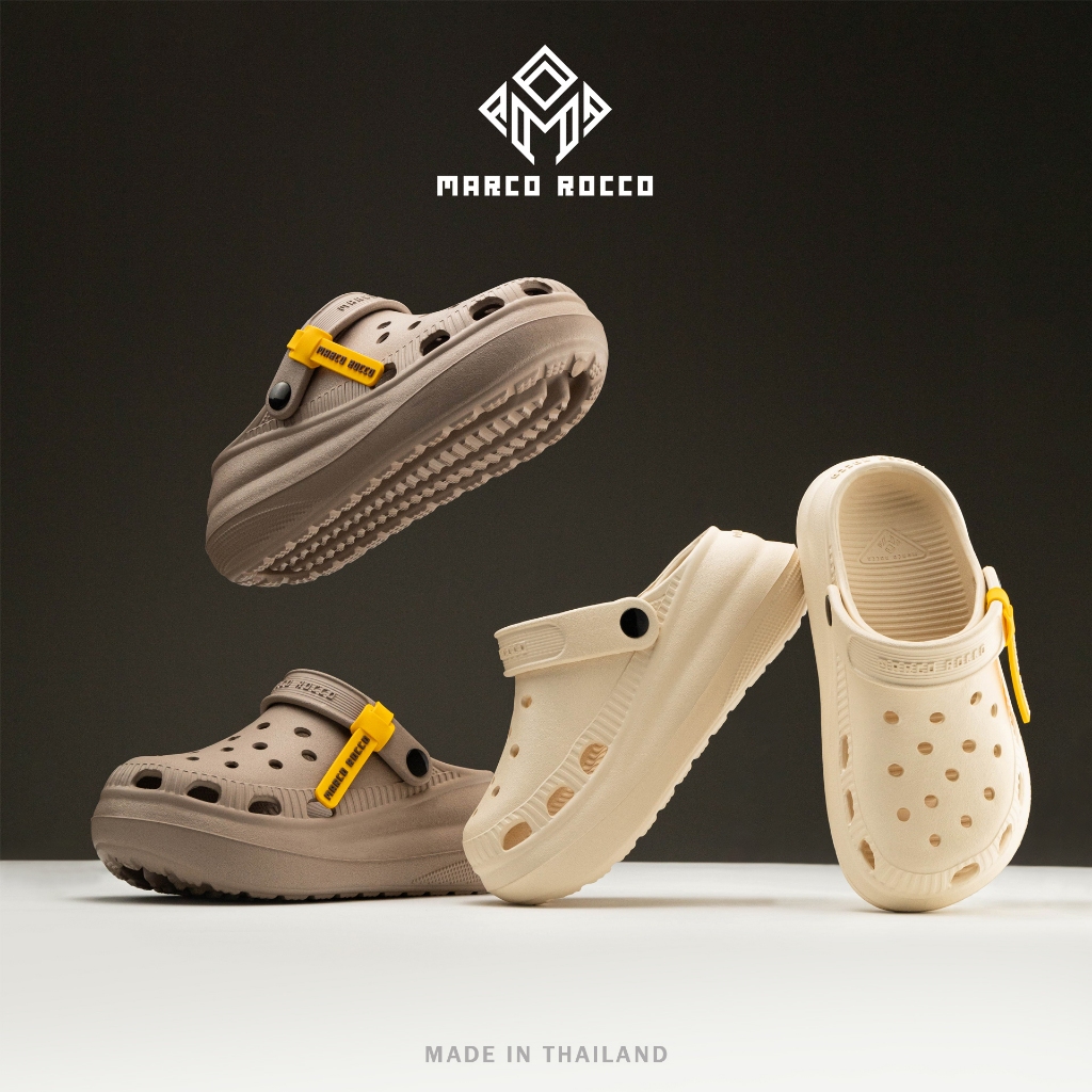 Marco Rocco รองเท้ารัดส้น แบบสวม รองเท้าแตะหัวโต แฟชั่น พื้นหนานุ่ม EVA น้ำหนักเบา สวมใส่เดินสบาย รุ่น MR8026