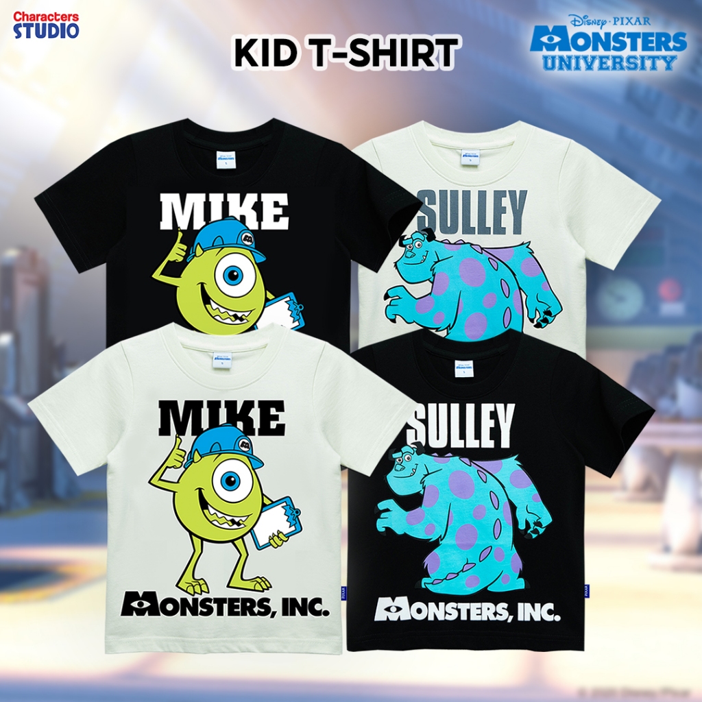 Disneyเสื้อยืดเด็กผู้ชาย มอนสเตอร์ ลายไมค์วาซาวสกี้&ซัลลี่ 1-9ขวบ ผ้าCotton 100% สินค้าลิขสิทธิ์แท้ Characters Studio