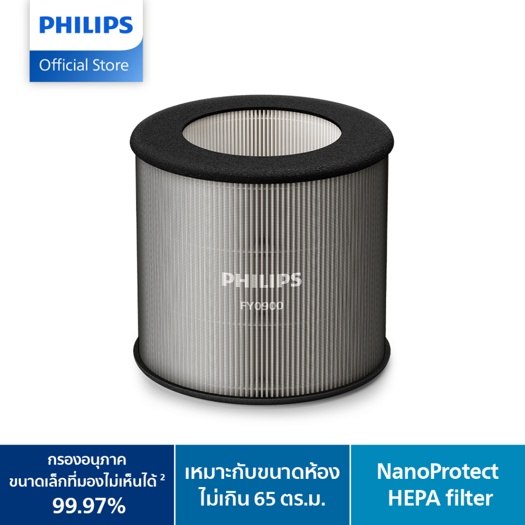 Philips Filter NanoProtect HEPA รุ่น FY0900/30 แผ่นกรองสำหรับเครื่องฟอกอากาศรุ่น AC0920 และ AC0820