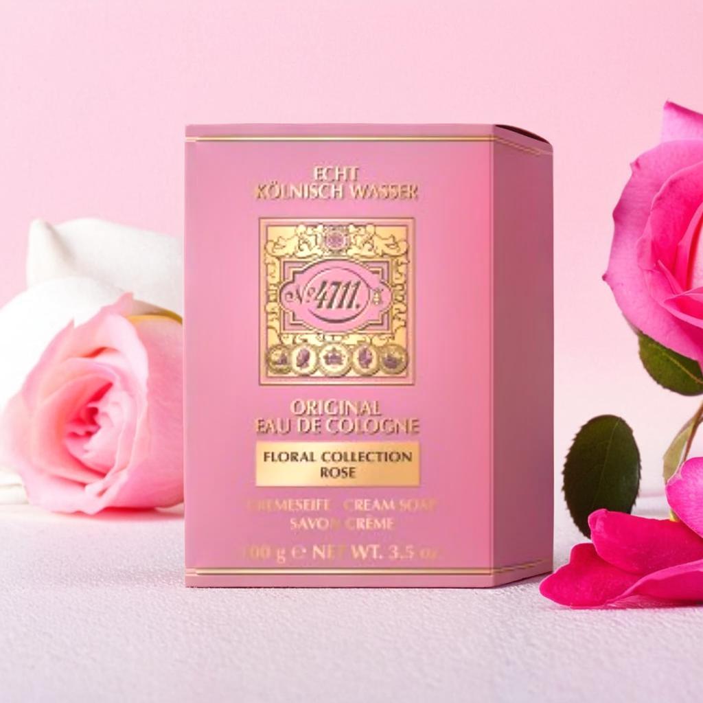 4711 Original EDC Floral Collection สบู่ครีมหอมกลิ่นกุหลาบ Rose Cream Soap 100g สบู่หอม กลิ่นโรแมนติ